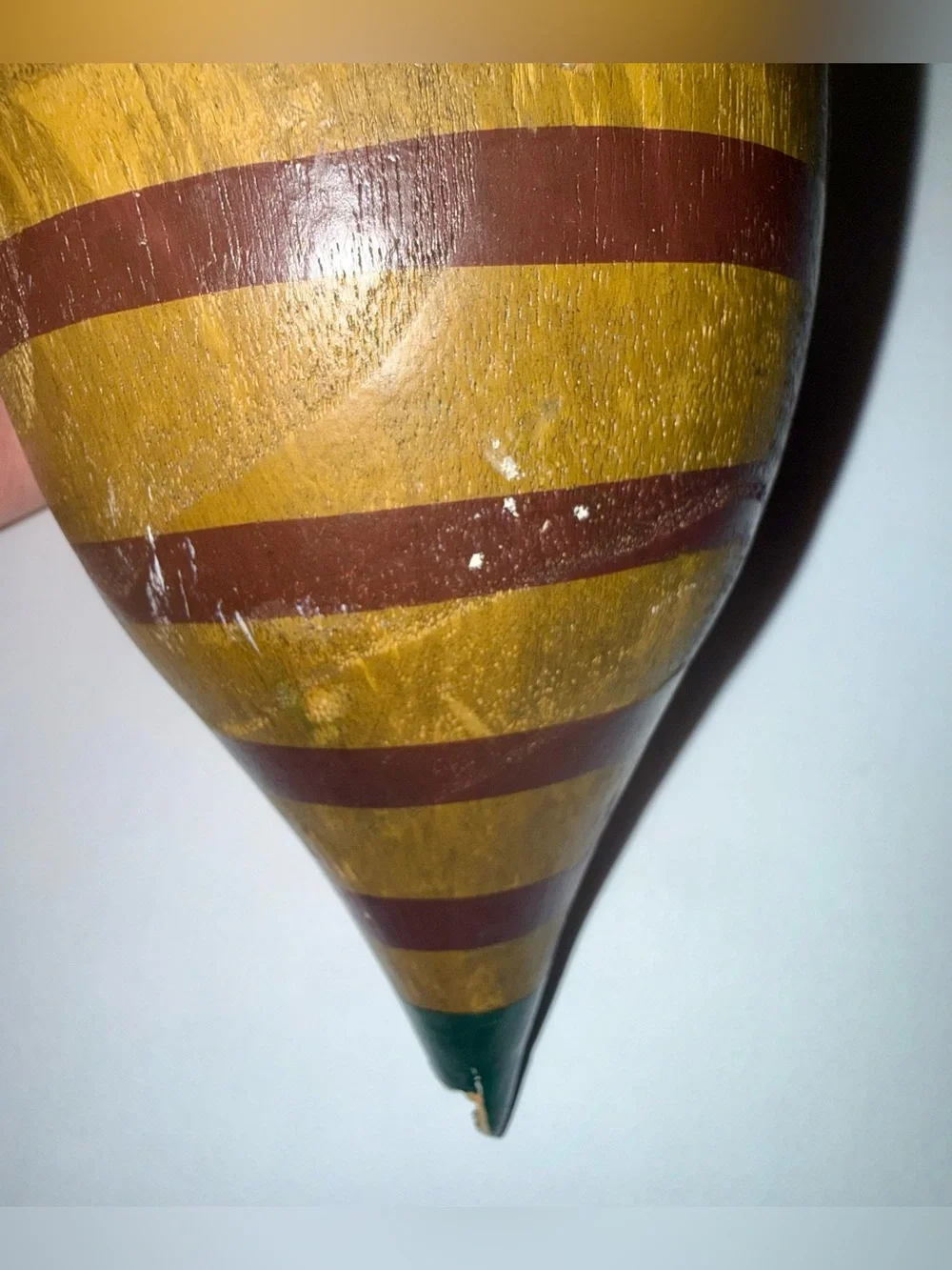 Antique Folk Art Painted Spinning Top Toy Wooden Top Hand Painted Collectible
